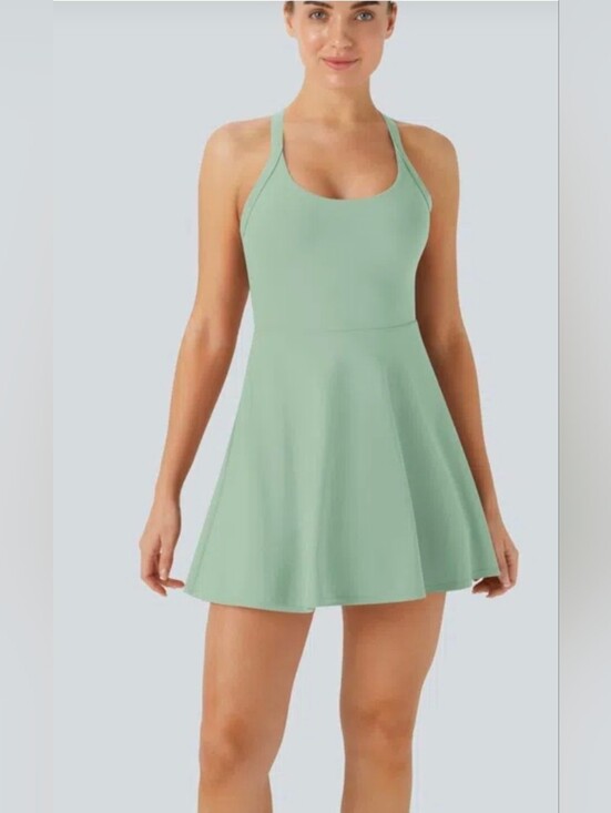 HALARA Dresses & Skirts - Halara Easy Peezy Active Dress Mint Green Built In Shorts Pocket Size Small